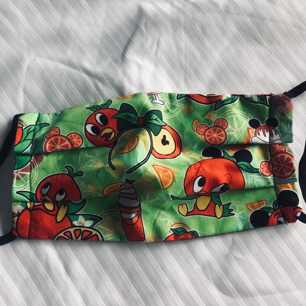 Orange bird face mask